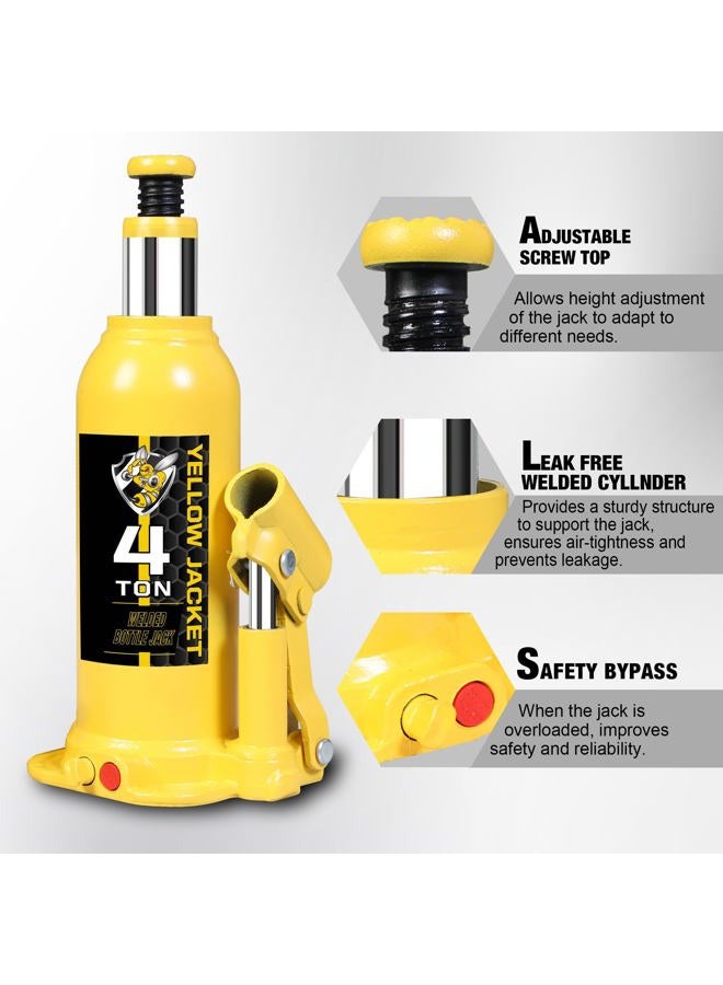 Yellow Jacket 4 Ton Muti-Directional Welded Bottle Jack(8,000lb), Horizontal Bottle Jacks Use for Small Car, Hydraulic Bottle Jack with Carrying Case - Image 4