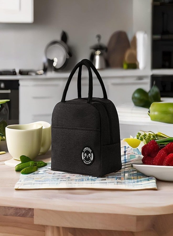 Starflyer Insulated Lunch Bag Women Girls, Reusable Cute Tote Lunch Box for Adult & Men, Leakproof Cooler Lunch Bags for Work Office Travel School Picnic. (Black) - Image 5