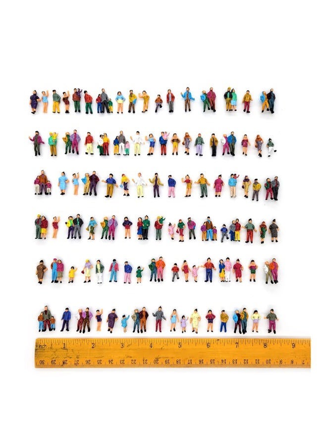 CWBPING 100pcs 1:87 Ho Scale Hand Painted Model Train Park Street Passenger People Figure - Image 4