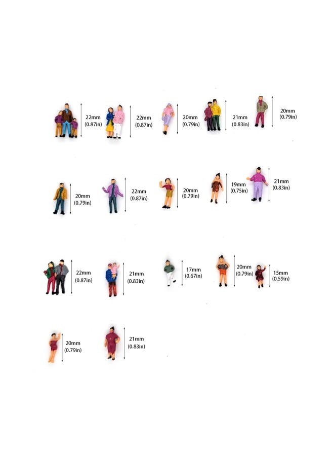 CWBPING 100pcs 1:87 Ho Scale Hand Painted Model Train Park Street Passenger People Figure - Image 2