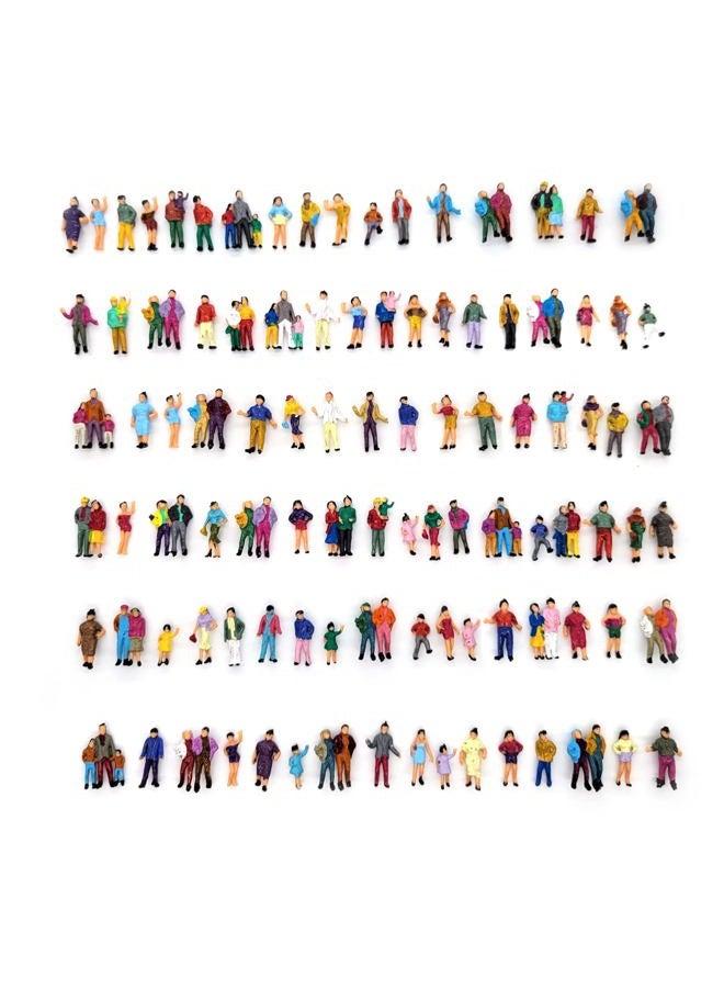 CWBPING 100pcs 1:87 Ho Scale Hand Painted Model Train Park Street Passenger People Figure - Image 1