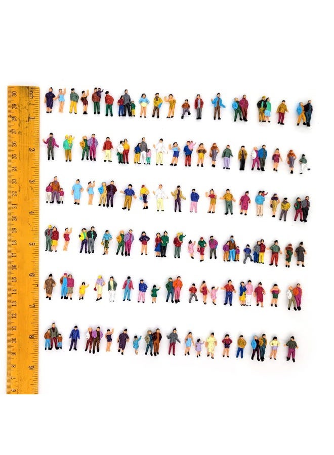 CWBPING 100pcs 1:87 Ho Scale Hand Painted Model Train Park Street Passenger People Figure - Image 3
