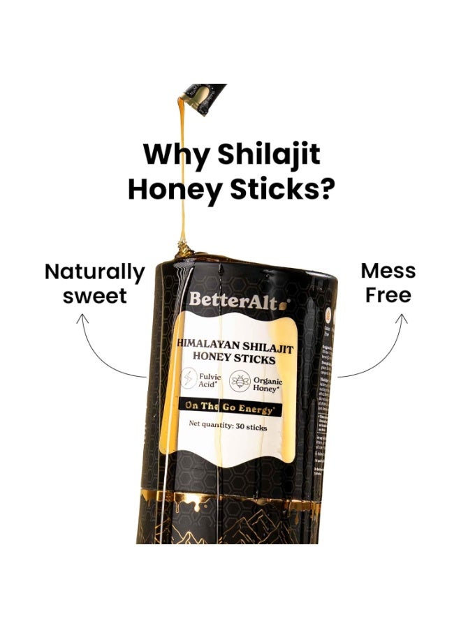Better Alt BetterAlt Pure Himalayan Shilajit/Shilajeet Honey Sticks with 75%+ Fulvic Acid & 85+ Trace Minerals | Organic Shilajeet with Natural Honey | Pure Organic Shilajit Energy & Stamina Supplement - Image 2
