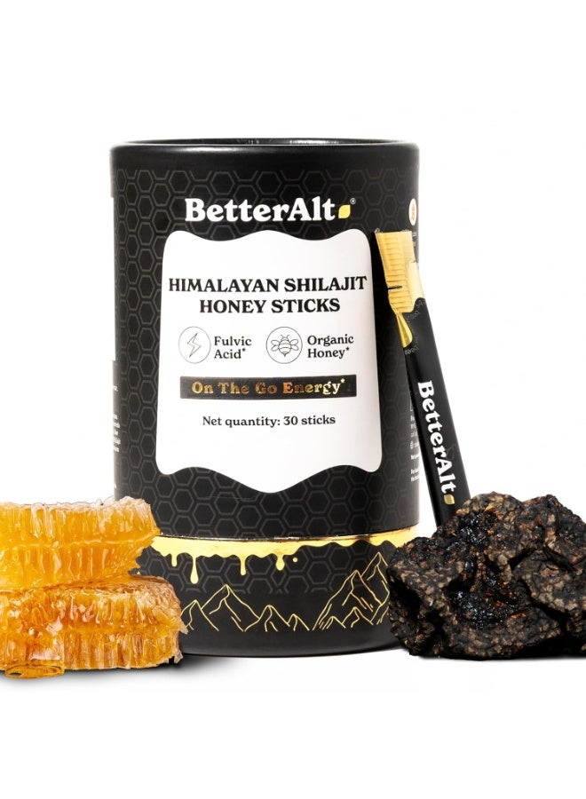 Better Alt BetterAlt Pure Himalayan Shilajit/Shilajeet Honey Sticks with 75%+ Fulvic Acid & 85+ Trace Minerals | Organic Shilajeet with Natural Honey | Pure Organic Shilajit Energy & Stamina Supplement - Image 1
