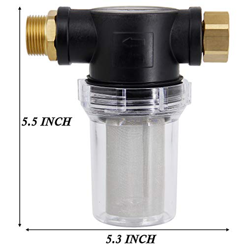 Twinkle Star Hose Filter Attachment Line Water Hose Filter with 100 Mesh and 40 Mesh Screen, 2Pcs O-Ring, Garden Hose Filter Pressure Washer Inlet for RV Camping Car Wash Water Hose - Image 5