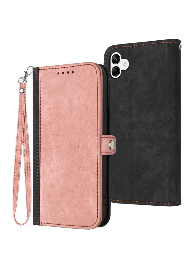 The Bros Case For Samsung Galaxy A04 / A04e Side Buckle Double Fold Hand Strap Leather Phone Case