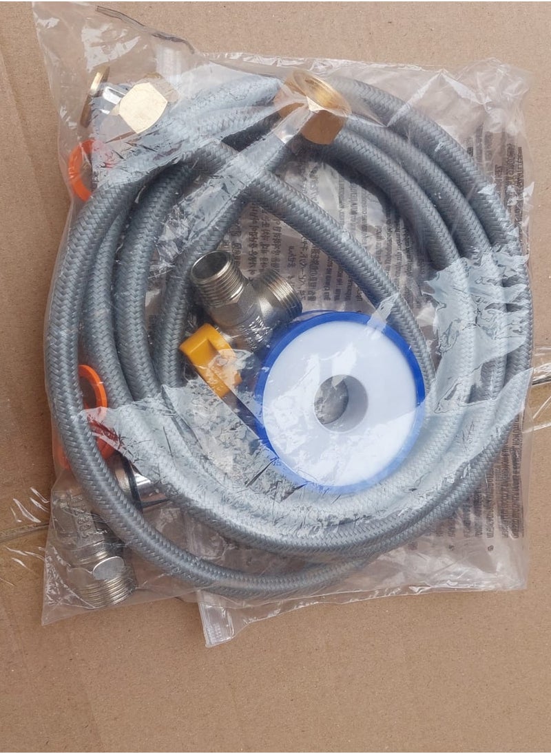 Shams 2.5 meter washing machine hose, copper nut with Teflon, pipe and washing machine tap  - Image 4