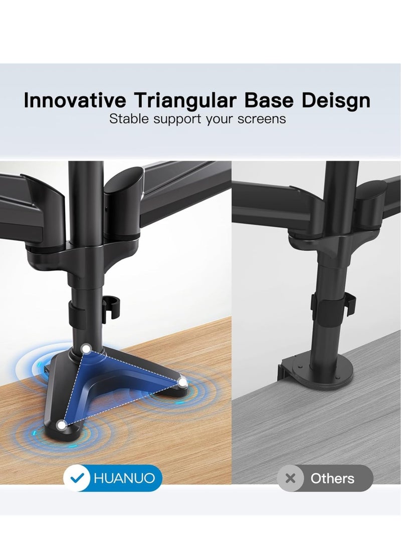 NEW Triple Monitor Mount for 17-32 Inch Screens – Height Adjustable Monitor Arm, Holds Up to 8kg per Arm, Black  - Image 5