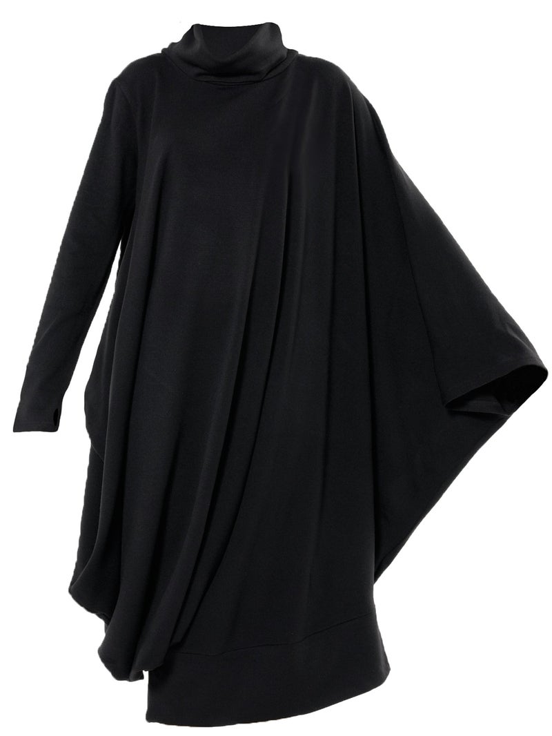 Metamorphoza Soft Loose Turtleneck Dress In Black - Image 2