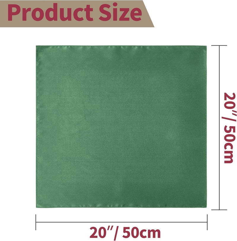 Homiest 12 Pack Forest Green Satin Napkins 20x20 Inches Dinner Napkins Decor Square Decorative Napkins Silky Elegant Wedding Napkins Table Cloth Napkins for Restaurant Banquet Graduation Party - Image 5