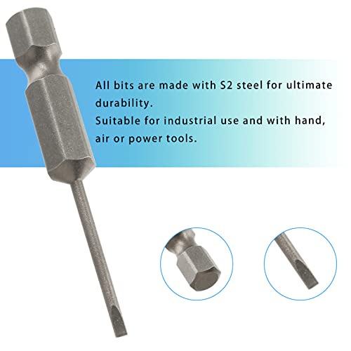 LDEXIN 10 Pcs SL1.6 Magnetic Slotted Screwdriver Bits S2 Steel Flat Head Screwdriver Bits with 1/4 Inch Hex Shank, 2 Inch Length - Image 5