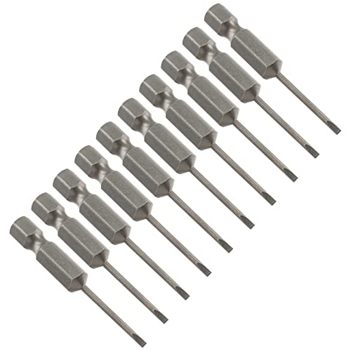 LDEXIN 10 Pcs SL1.6 Magnetic Slotted Screwdriver Bits S2 Steel Flat Head Screwdriver Bits with 1/4 Inch Hex Shank, 2 Inch Length - Image 1
