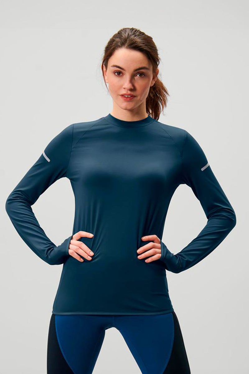 Tchibo Women Sportswear Fit Long Sleeve Training Top, Blue  - Image 1