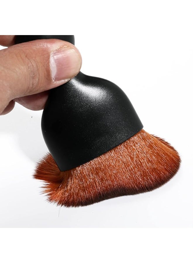 AOCISKA Car Interior Detailing Brush,Soft Bristle Cleaning Brush Car Detailing Brush Dusting Brush,Car Interior Cleaning Tool,Auto Detail Brush Car Dash Duster Brush (Black&Brown) - Image 4