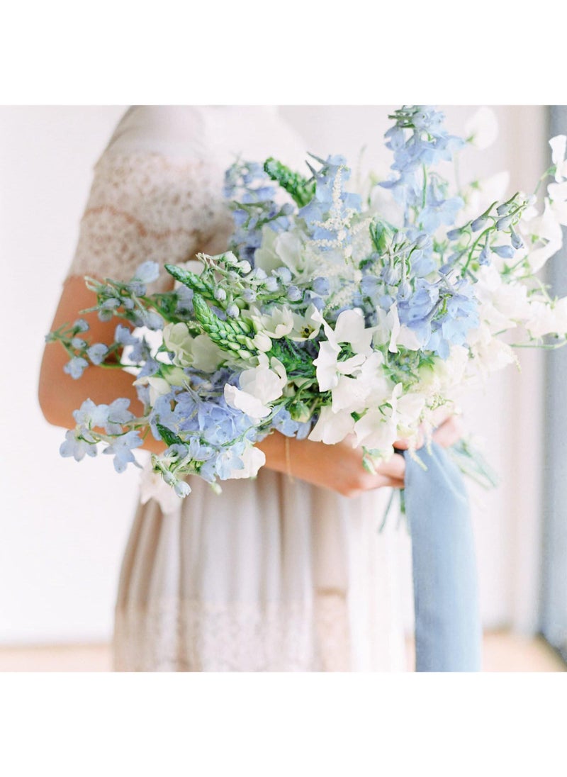 Sweet seven Blue Fringe Chiffon Ribbon - 2 Rolls of 1.57wide "x5.47Yd - Perfect for Flower Bouquets, Gift Wrapping, Crafts, and Wedding Decorations  - Image 2