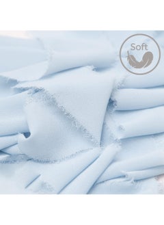 Sweet seven Blue Fringe Chiffon Ribbon - 2 Rolls of 1.57wide "x5.47Yd - Perfect for Flower Bouquets, Gift Wrapping, Crafts, and Wedding Decorations  - Image 4