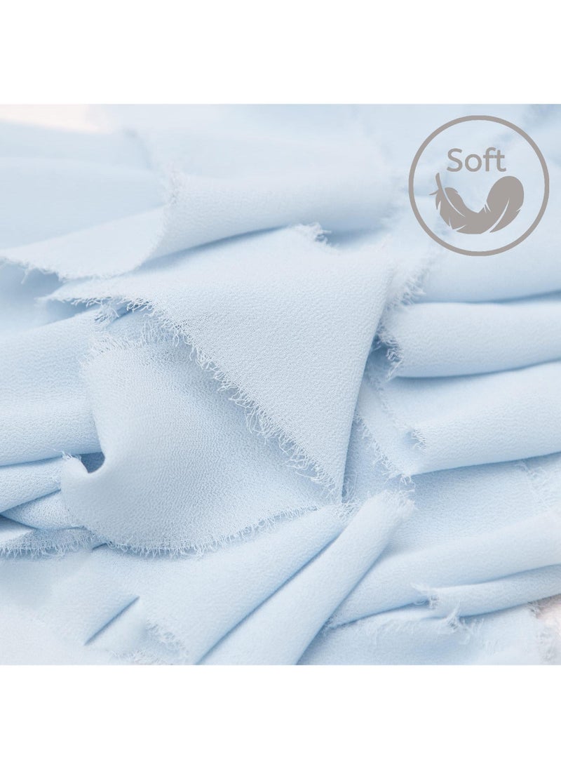 Sweet seven Blue Fringe Chiffon Ribbon - 2 Rolls of 1.57wide "x5.47Yd - Perfect for Flower Bouquets, Gift Wrapping, Crafts, and Wedding Decorations  - Image 4
