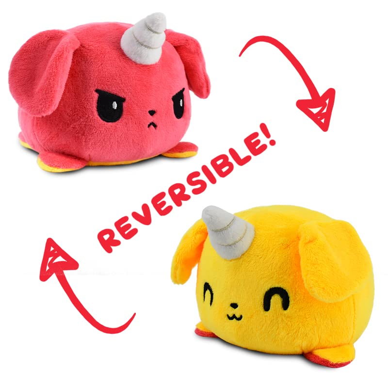 TeeTurtle - The Original Reversible Dog Plushie - Red + Yellow Puppicorn - Cute Sensory Fidget Stuffed Animals That Show Your Mood - Image 3