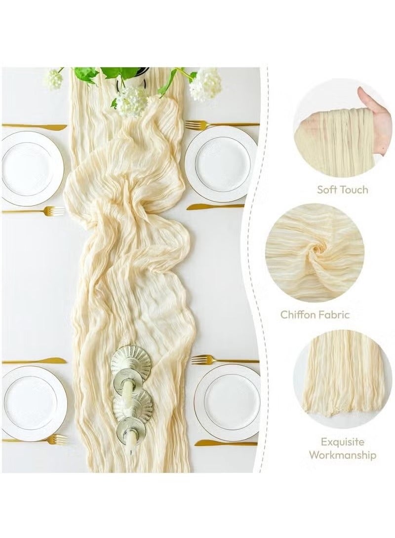 Crumpled Gauze Table Runner, Suitable For Wedding Decoration Holiday Party Reception Decoration  - Image 2