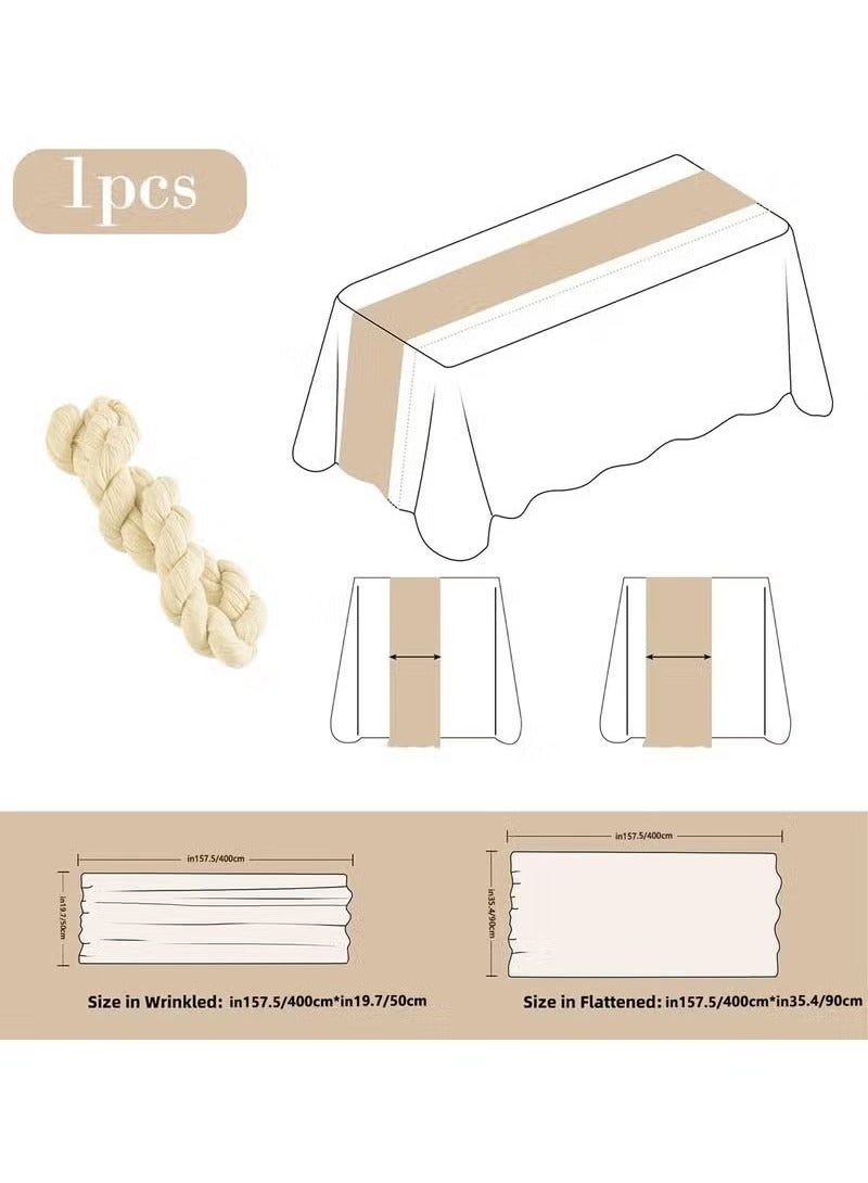 Crumpled Gauze Table Runner, Suitable For Wedding Decoration Holiday Party Reception Decoration  - Image 3