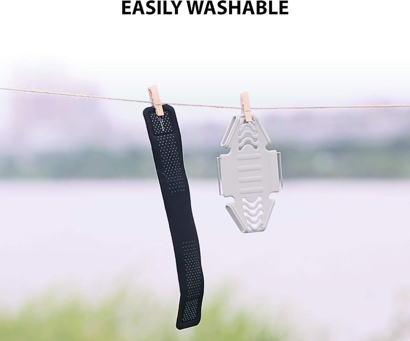 BONE COLLECTION Bone Run Tie, Running Cell Phone Holder, Skin-Friendly & Washable Silicone Sport Armband, Universal Workout Phone Carrier Compatible with Most Smartphone (Black - Size S/Arm Size 7.9-9.8'') - Image 5