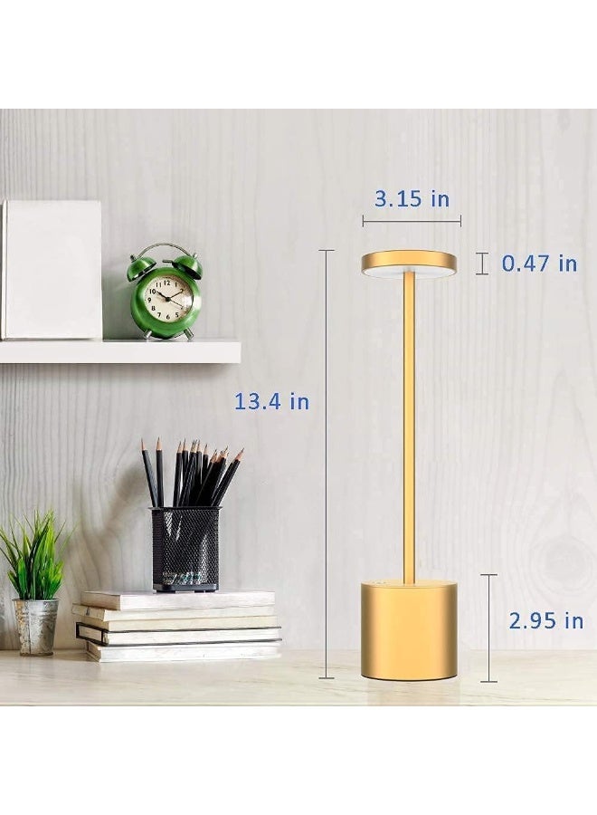 ARSTID LED Table Light Cordless Desk Lamp USB Battery Rechargeable Gold - Image 2