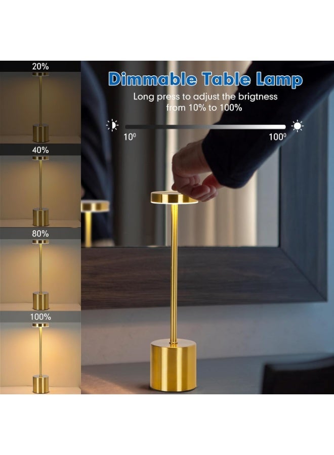 ARSTID LED Table Light Cordless Desk Lamp USB Battery Rechargeable Gold - Image 5