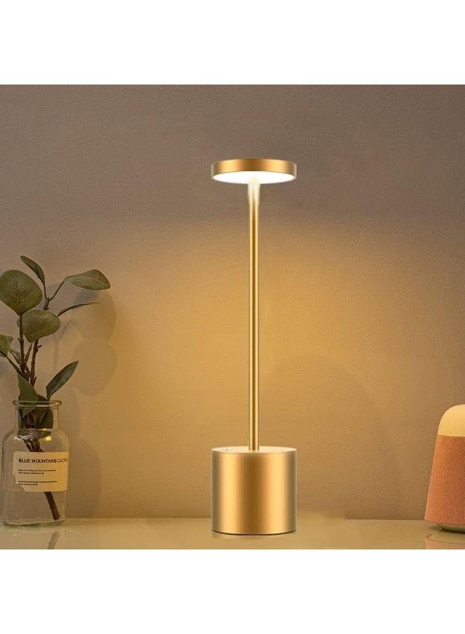 ARSTID LED Table Light Cordless Desk Lamp USB Battery Rechargeable Gold - Image 1