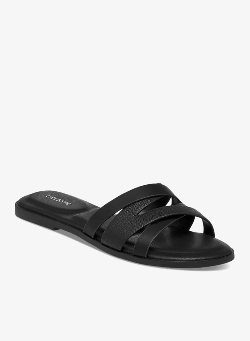 سيليست صنادل نسائية سهلة الارتداء بحزام متقاطع