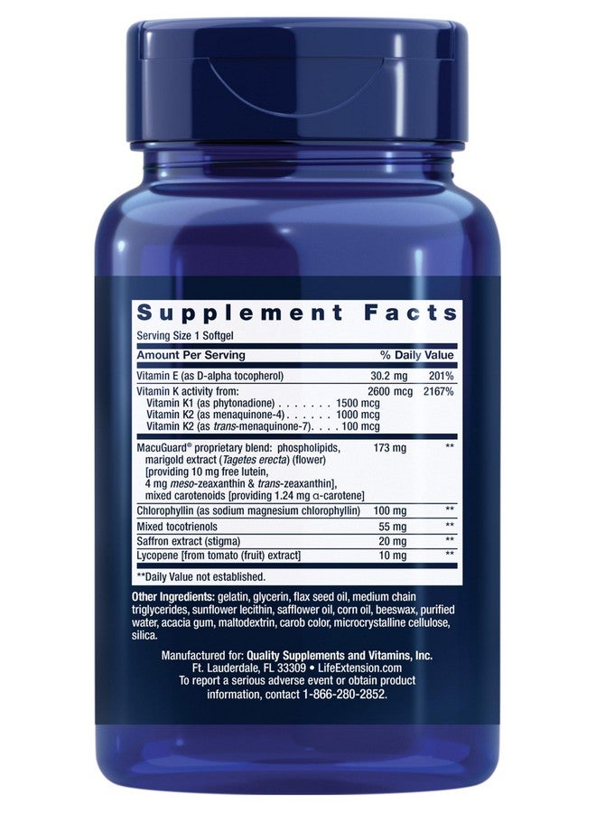 لايف إكستنشن مكمل غذائي Life Extension Once-Daily Health Booster - فيتامينات ومغذيات مكمل لصحة الجسم بالكامل - مركب فيتامين ك، وفيتامين هـ، والزعفران، واللوتين والمزيد - خالٍ من الكائنات المعدلة وراثيًا، وخالي من الجلوتين - 60 كبسولة هلامية - Image 2