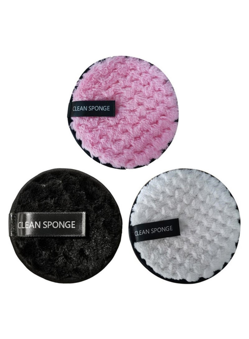 Generic 3 Pieces Makeup Remover Microfiber Puff Facial Body Clean Sponge Random Color - Image 5