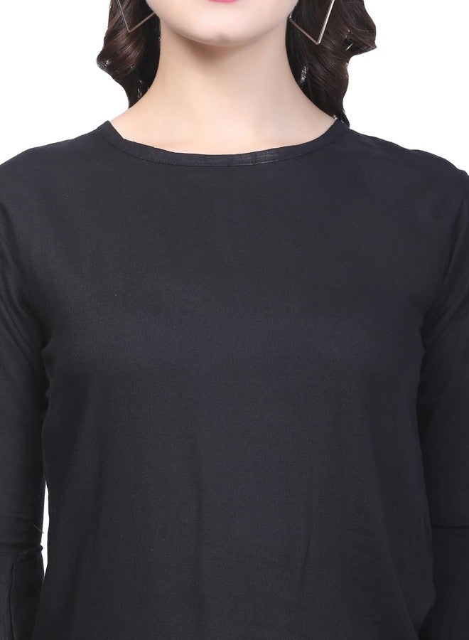SNIFFY Regular rayon girls top for summer seesion (TOP-606-BLACK-13-14Y) - Image 5