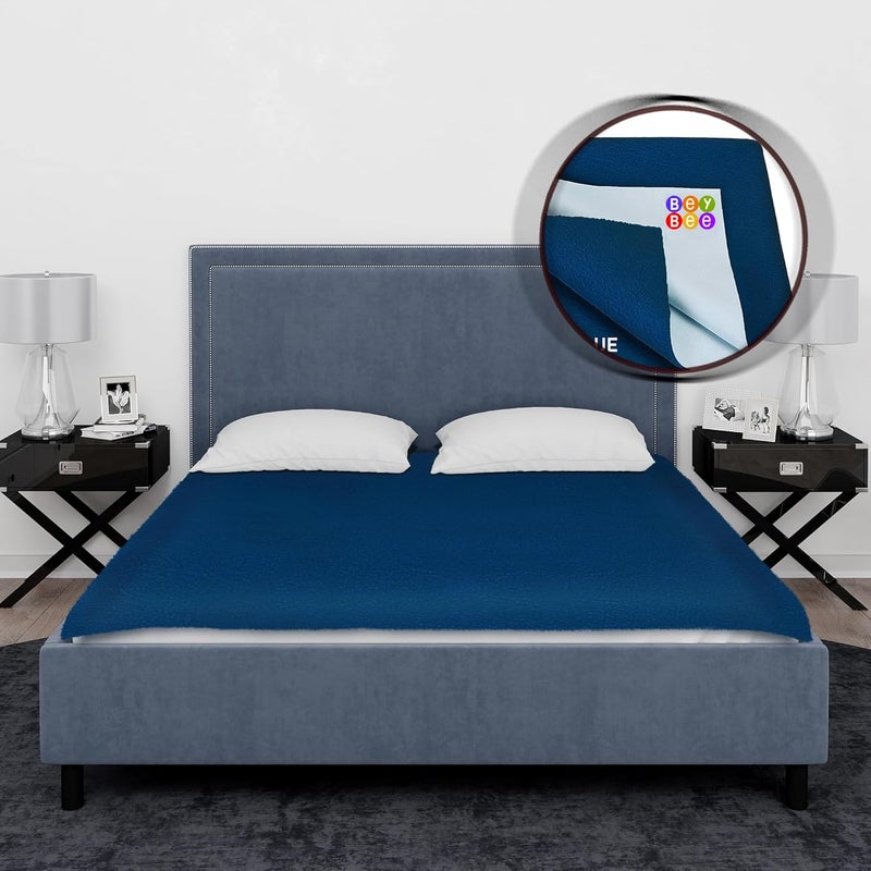 Bey Bee BeyBee Instadry AntiPiling Fleece Extra Absorbent Quick Dry Sheet for New Born Babies Bed Protector Mattress Reusable Waterproof Baby Cot Sheet for Toddler Infant XXL Size 260x200cm Dark Sea Blue - Image 1