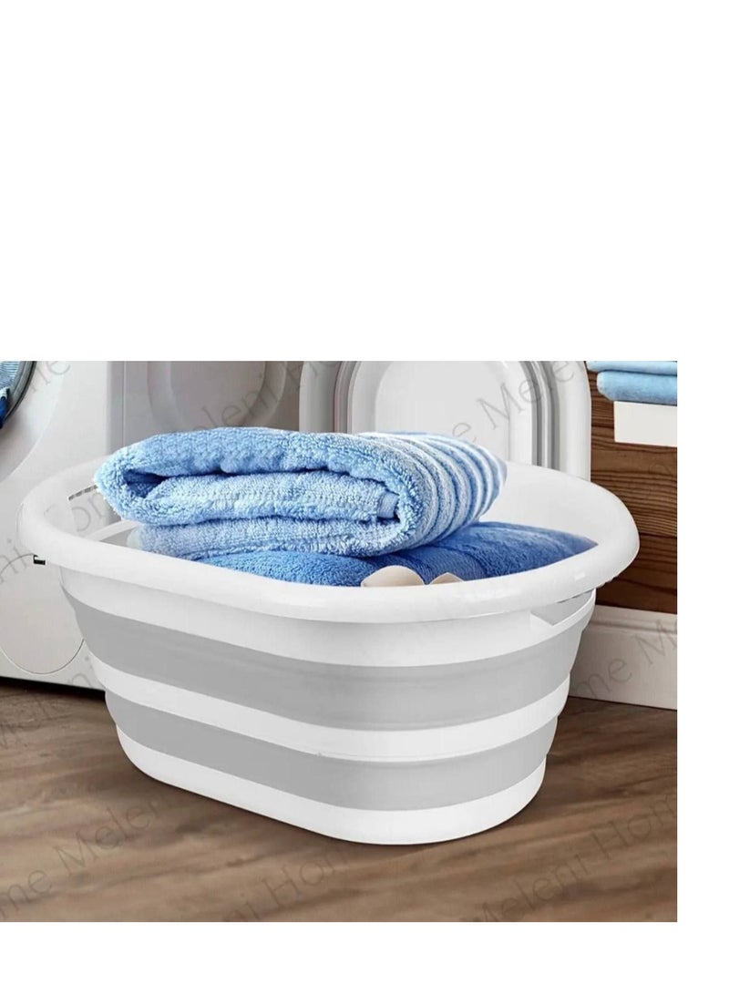 سلة غسيل فاخرة قابله للطي الحجم الكبير- من السيليكون المقاوم للحراره ومضادة للانزلاق – مقابض مريحة – سله تخزين مثالي للملابس والالعاب - Image 2