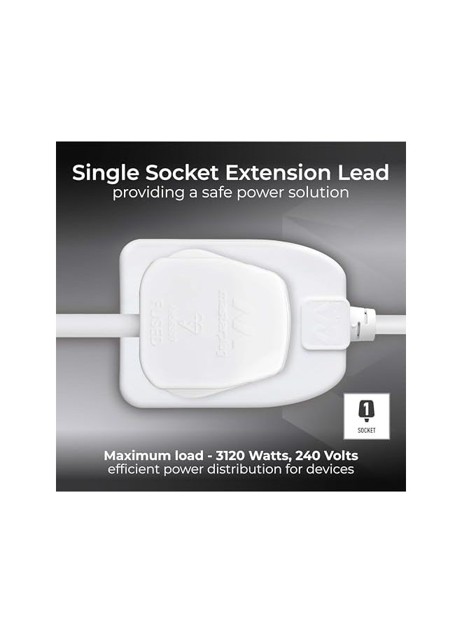 MASTERPLUG Masterplug BOG5-ME 5m Extension Cord - Single Socket Power Cable Extender with 13 Amp Fuse, BS1363-2 Certified, Safe Wire Extension for Home & Office  - Image 4