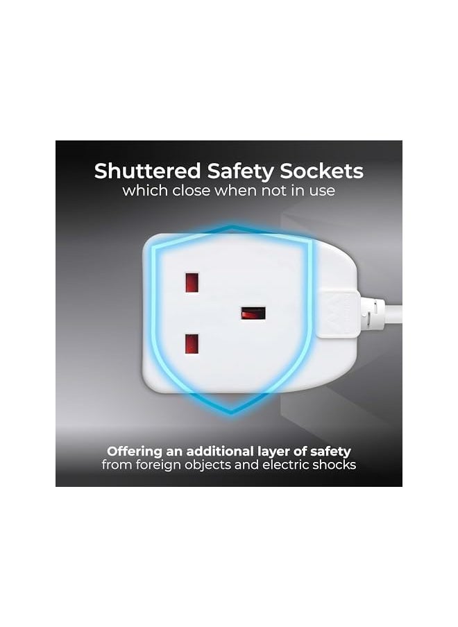 MASTERPLUG Masterplug BOG5-ME 5m Extension Cord - Single Socket Power Cable Extender with 13 Amp Fuse, BS1363-2 Certified, Safe Wire Extension for Home & Office  - Image 3