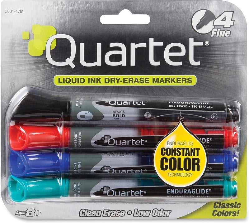 Quartet EnduraGlide DryErase Markers Fine Tip 4Color Set QRT50110M - Image 1