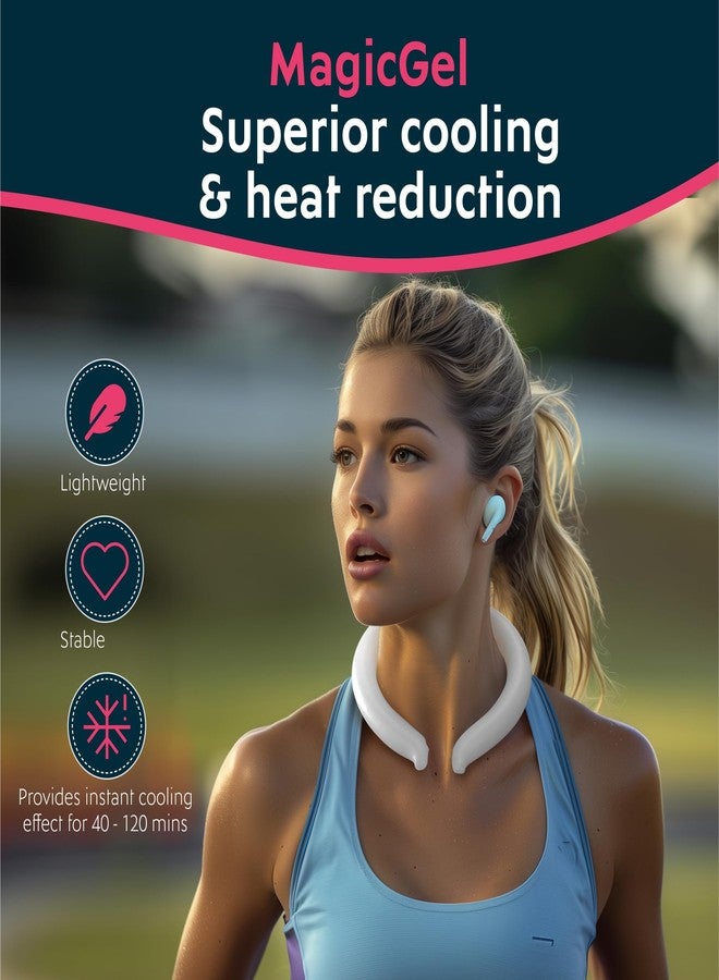 Magic Gel Neck Ring Coolers - Wearable Neck Cooling Ice Pack - Reusable Cool Body Cooler Tube - Cold Gel Wrap Ice Packs for Necks - Perfect for Athletes or Outdoor Workers - White - Image 2