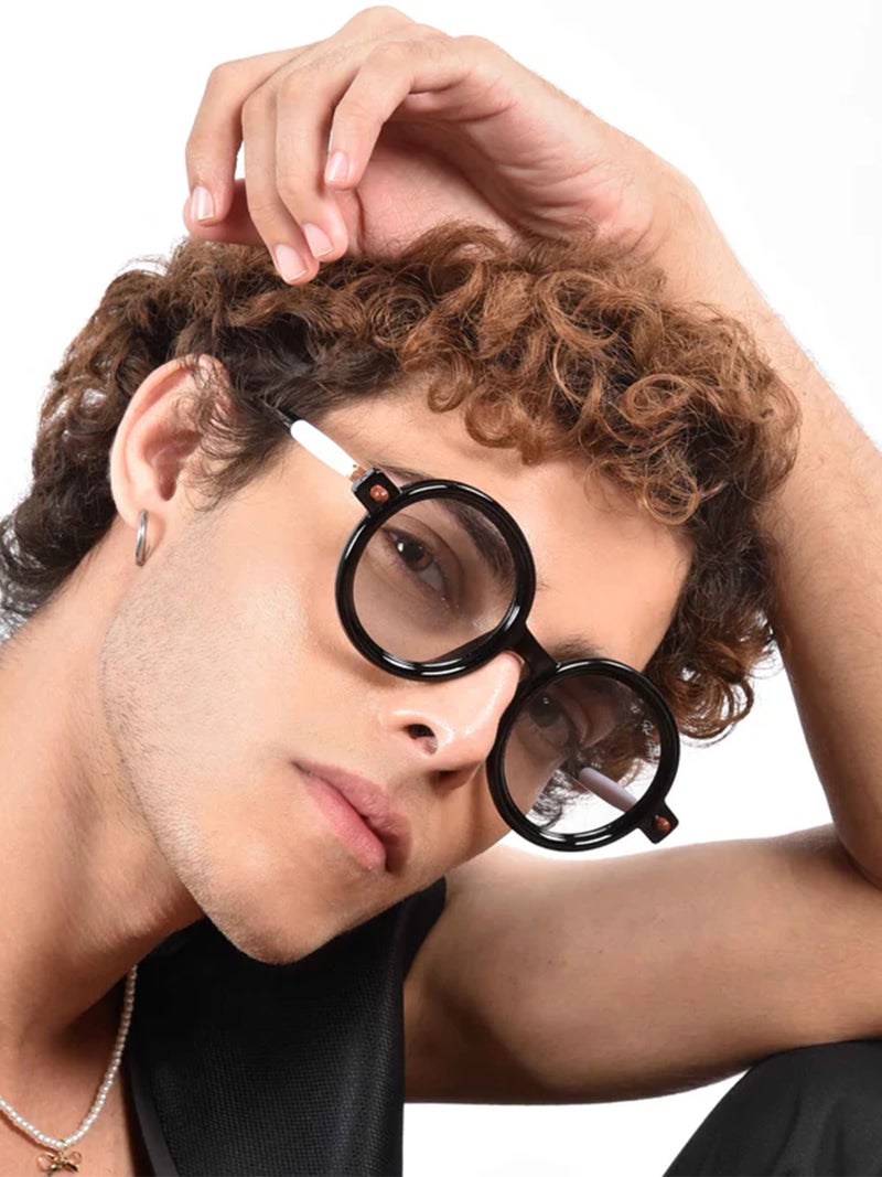 Woggles Red Pappy Swirl White Round Sunglasses - Image 5