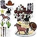 KEEPARTY 34 PCS Cowboy Cake Toppers Cowboy Hat and Boot Horse Cake decorations Western Cowboy Cowgirl Birthday Baby Shower for Western Theme Party Favors Supplies - Image 3