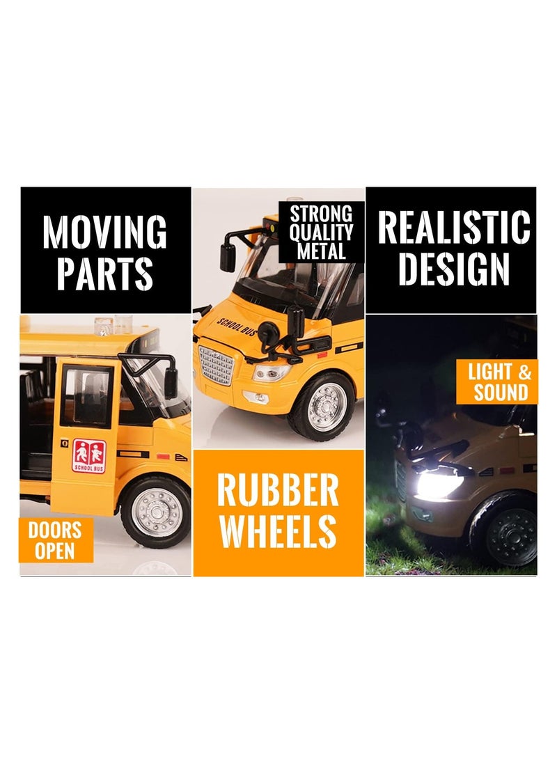 Lumins - School bus toy for kids, diecast model bus toy for early development - Image 1