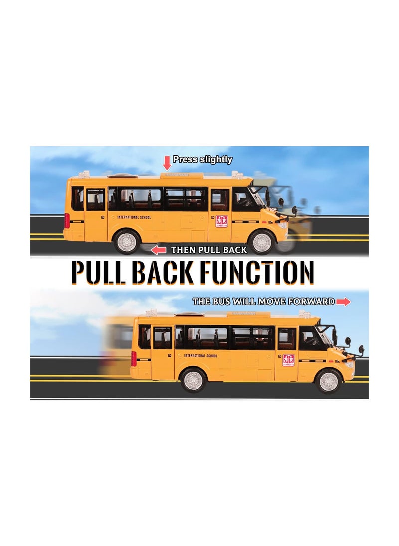 Lumins - School bus toy for kids, diecast model bus toy for early development - Image 1