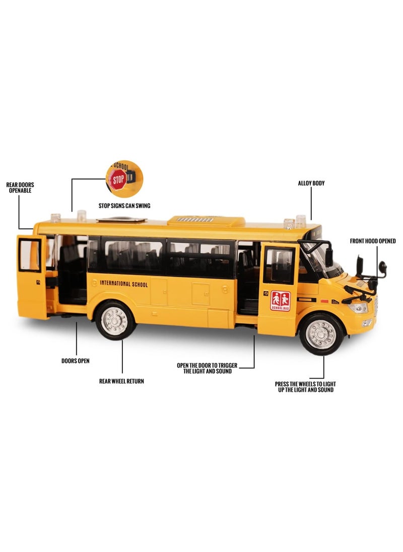 Lumins - School bus toy for kids, diecast model bus toy for early development - Image 1