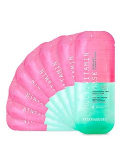 Vitamasques Multivitamin Face Sheet Mask 8Pack Vitamins B C & E Restores Radiance And Nourishes Skin For Natural & Radiant Glow Hydrating For Healthy Skin Vegan Antipollution & Crueltyfree  - Image 2