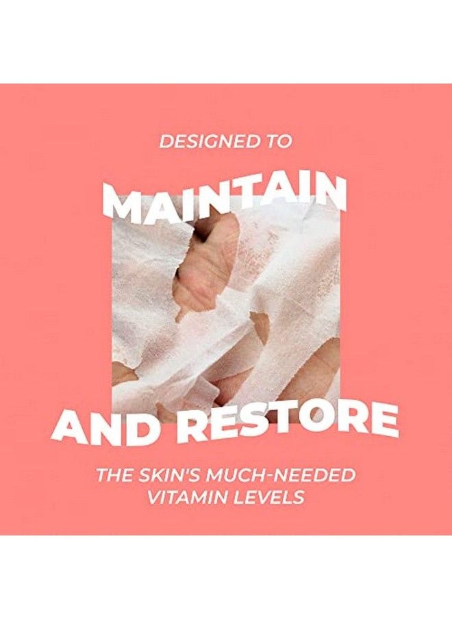 Vitamasques - Multivitamin Face Sheet Mask 8Pack Vitamins B C & E Restores Radiance And Nourishes Skin For Natural & Radiant Glow Hydrating For Healthy Skin Vegan Antipollution & Crueltyfree - Image 1