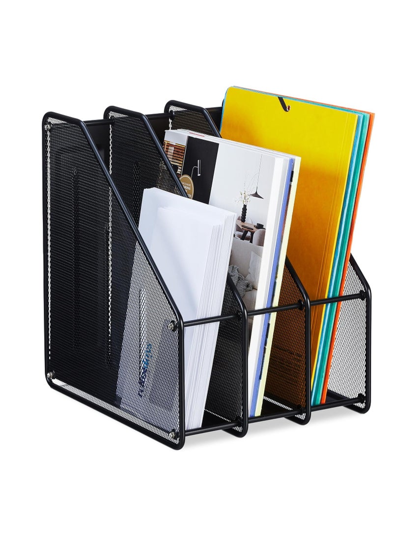 منظم شبكي فايل ماجزين مقسم 3 وحدات سهل التركيب من المعدن للمكتب والمنزل - Image 1