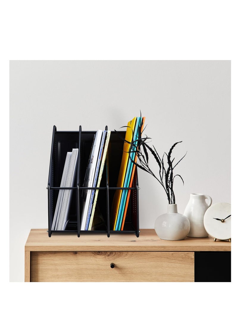 منظم شبكي فايل ماجزين مقسم 3 وحدات سهل التركيب من المعدن للمكتب والمنزل - Image 2