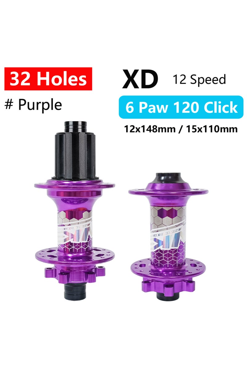 XD 32H Purple TANKE MTB Bike Hub BOOST 148 Bicycle Hubs 120 Click 6 Claws Bearing 32H 28H HG XD MS D