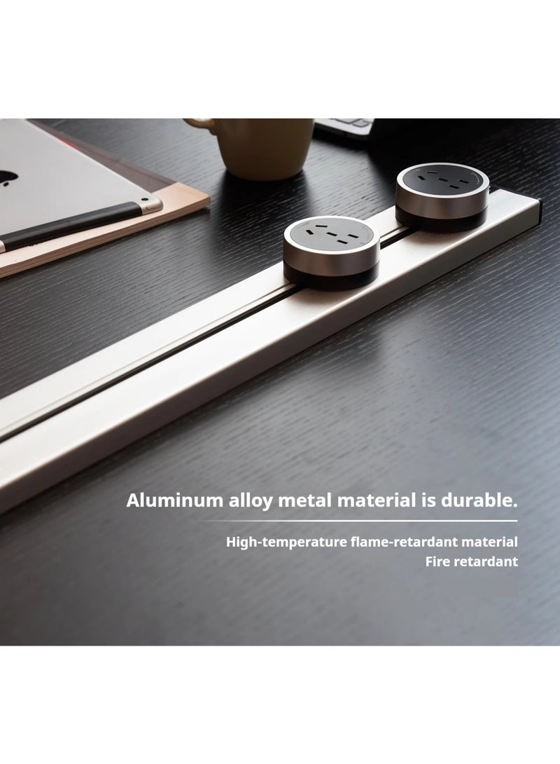 Surface-mounted replaceable track socket·60cm track·White + multi-function adapters x 3 + USB adapter x 1 - Image 3