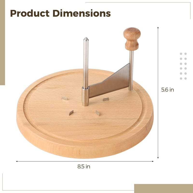 Cheese Curler Set, Tête de Moine Rotary Grater with Wood Base, Stainless Steel Manual Chocolate Shaver, Slicer for Home, Restaurants, Cafes, Dessert Shops - Image 5